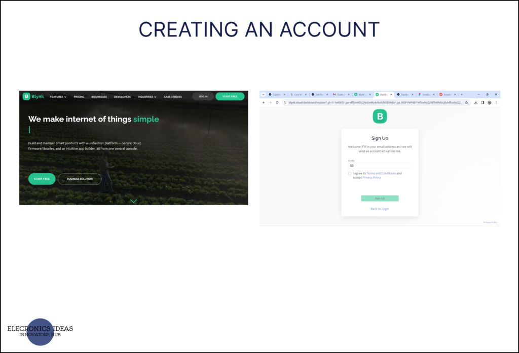 Creating a blynk account