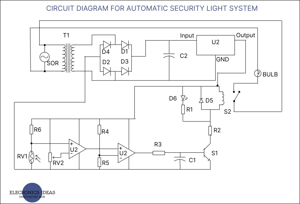 circuit diagram of automatic security light system