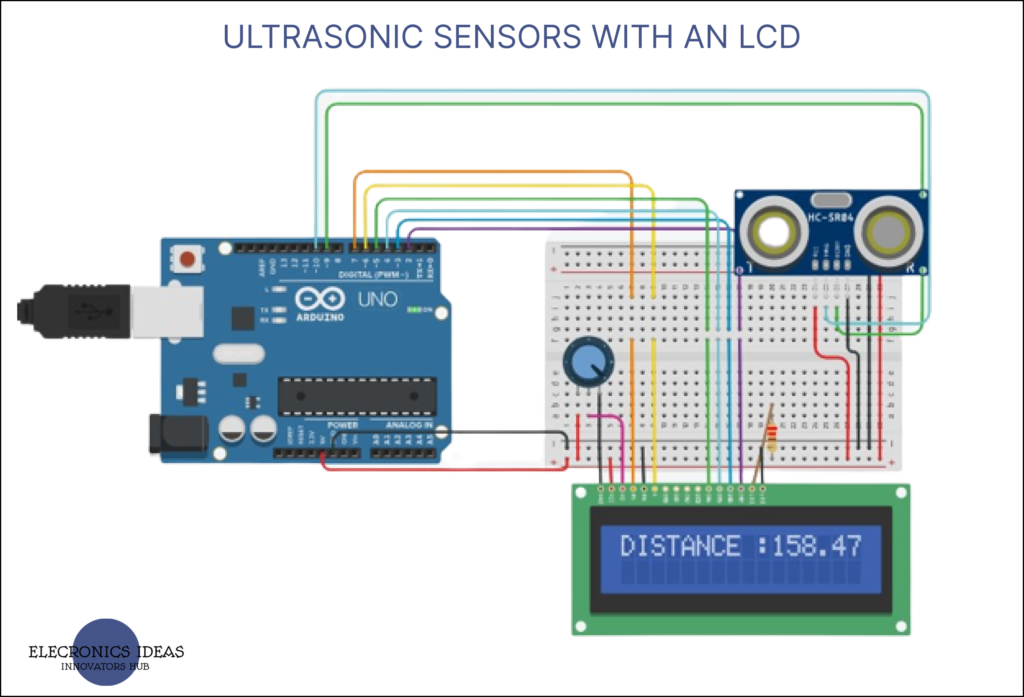Ultrasonic sensors with LCD circuit