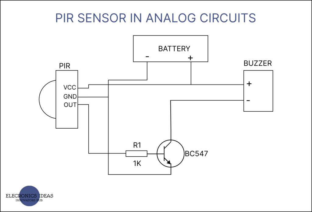 PIR sensors in analog circuit