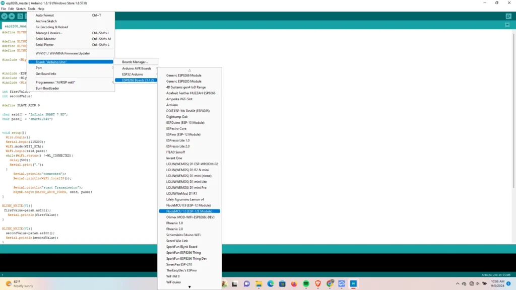 Esp8266 setting