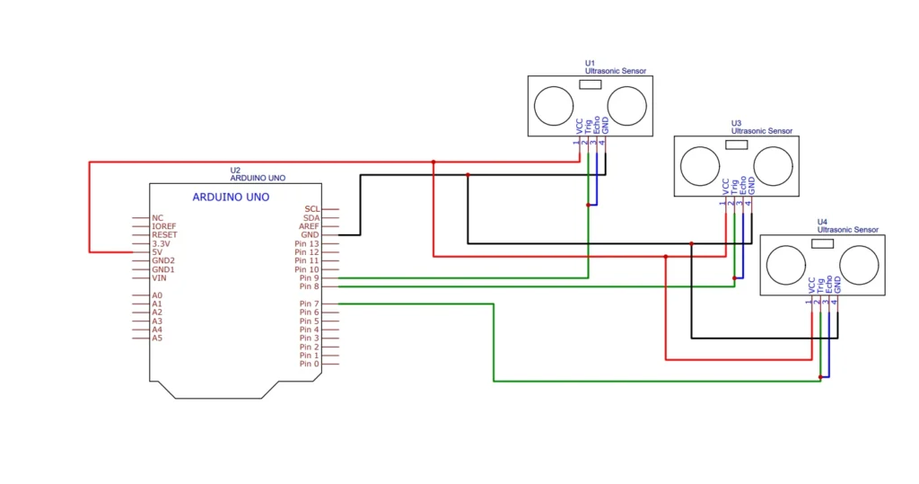 Newping.h ultrasonic circuit diagram