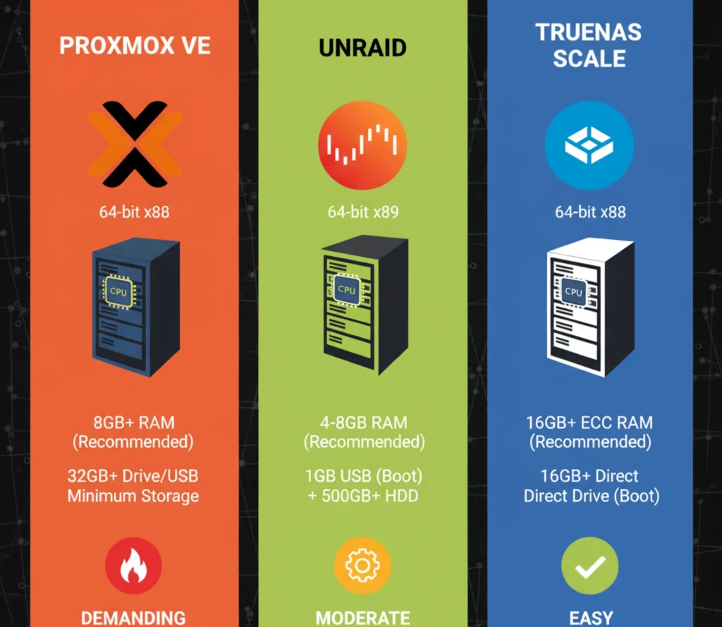 Proxmox vs Unraid vs TrueNAS Scale: Best Virtualization Platforms 2025 2 Proxmox vs Unraid vs TrueNAS Scale