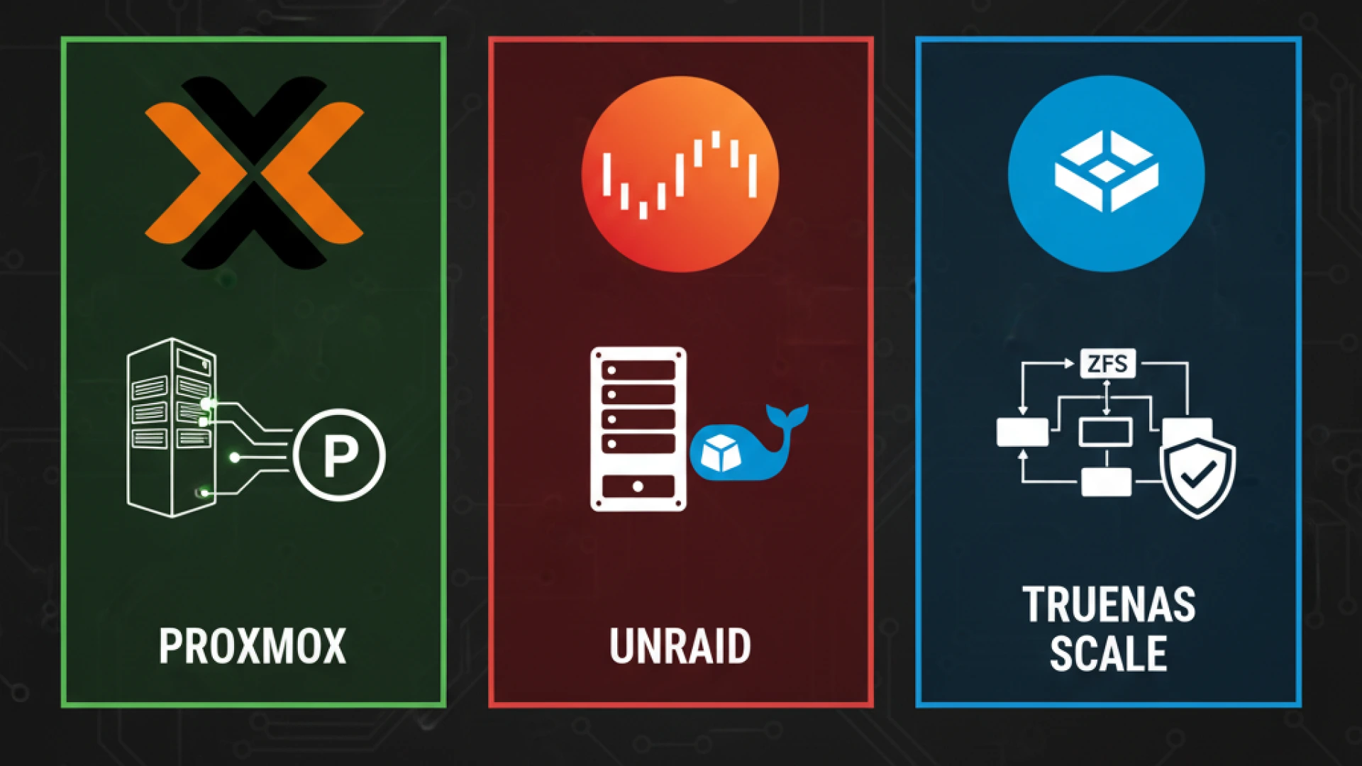 Proxmox vs Unraid vs TrueNAS Scale